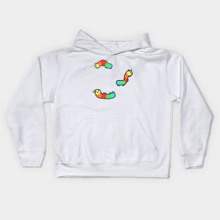 cute rainbow caterpiller design Kids Hoodie